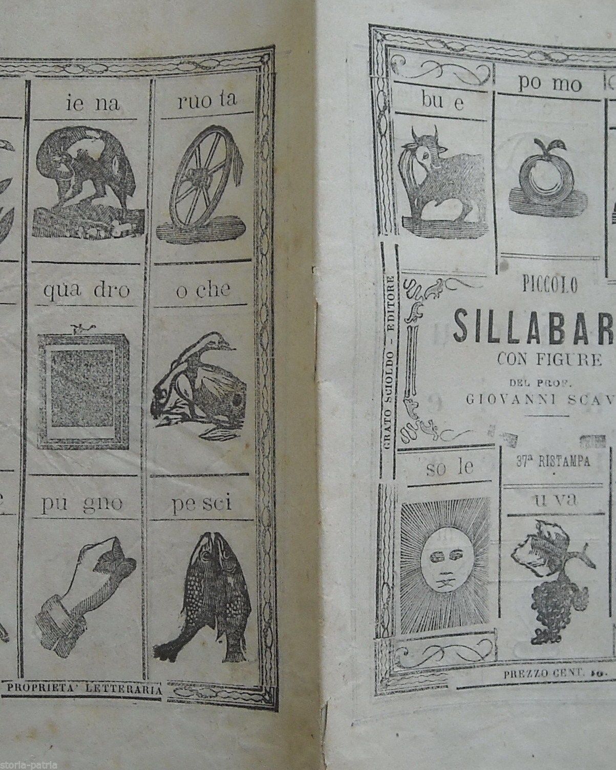 Sillabario Illustrato Di Giovanni Scavia, Torino, Grato Scioldo, Fine XIX Secolo