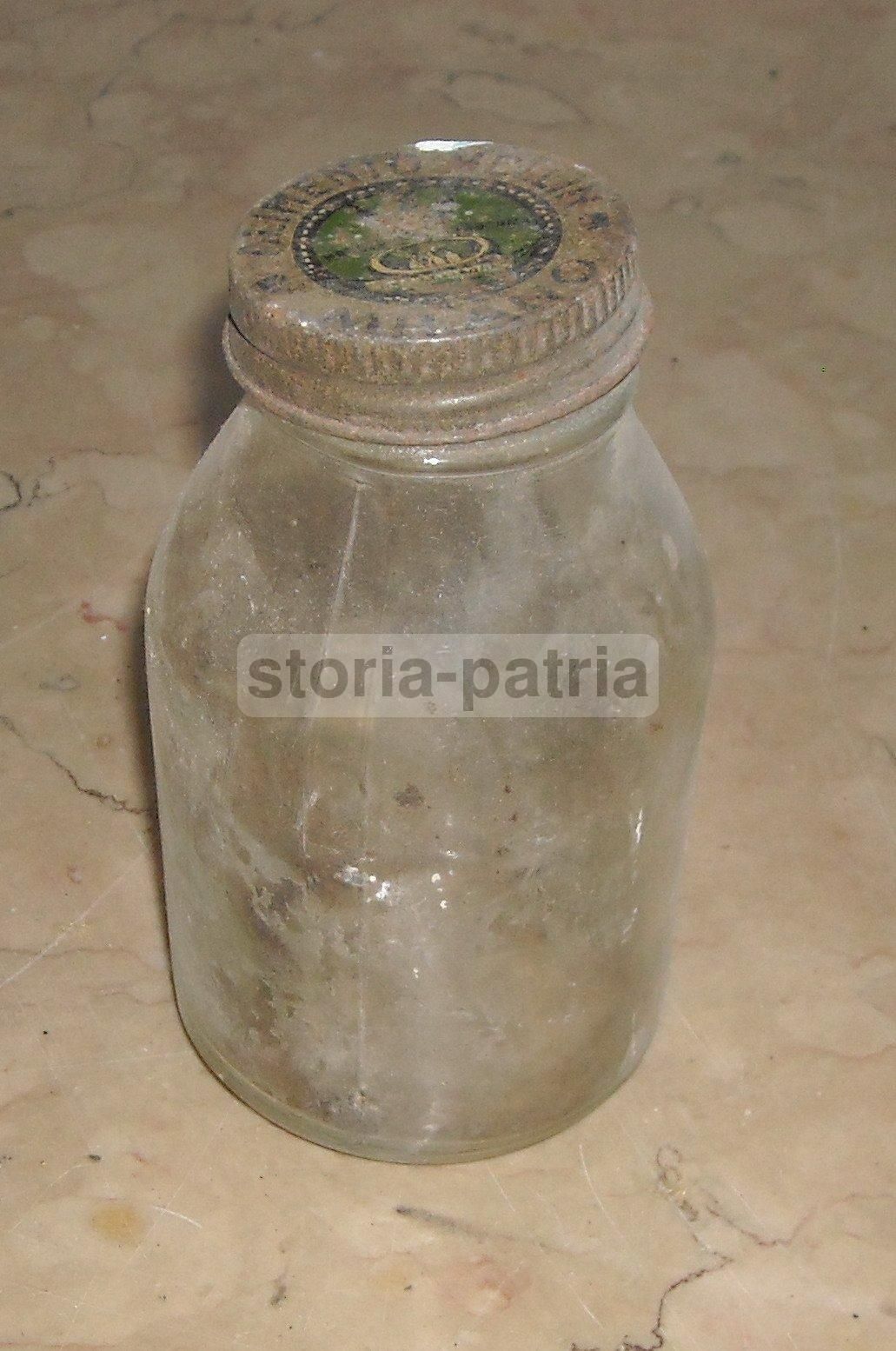 Barattolo Pubblicitario Mellin Milano Anni '30 Vetro E Latta