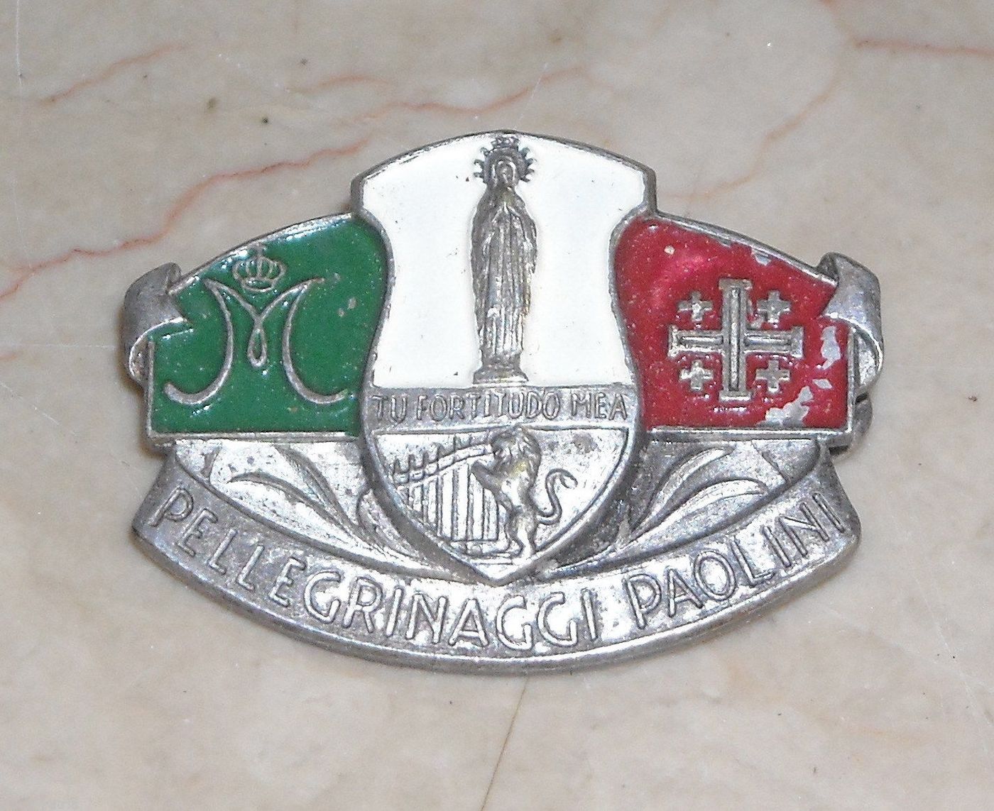 Spilletta Pellegrinaggi Paolini Tricolore Lorioli Milano Epoca