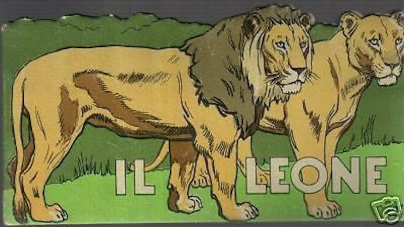 Il Leone. Libro Sagomato Per Bambini. Carlo Romanelli. 1941. Tirrena.