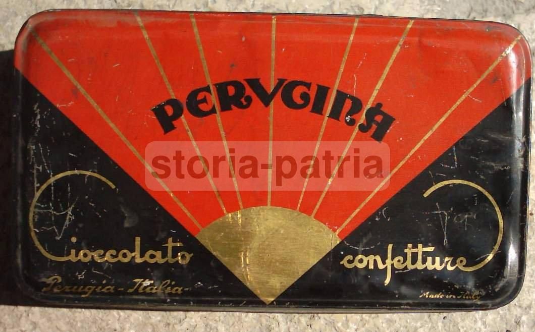 Scatola Pubblicitaria Perugina Art Déco Anni '20 '30 Latta