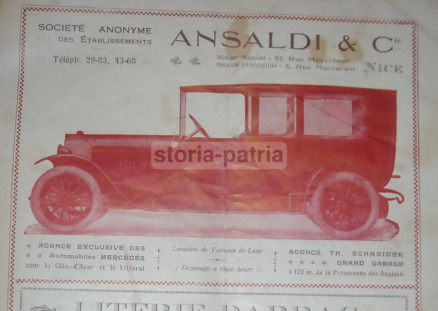 Pubblicità Vintage Calze Perugia 1922 Nizza Francia Illustrazione