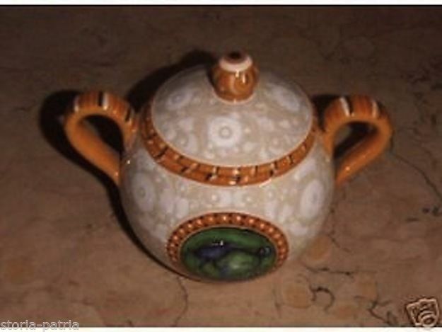 Zuccheriera In Ceramica Di Pesaro, Ferruccio Mengaroni, Decoro Floreale, Anni '50