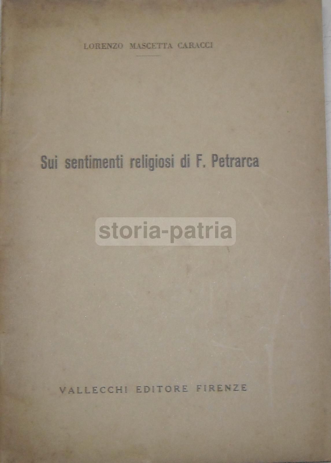Sui Sentimenti Religiosi Di F. Petrarca   Mascetta Caracci (1933)