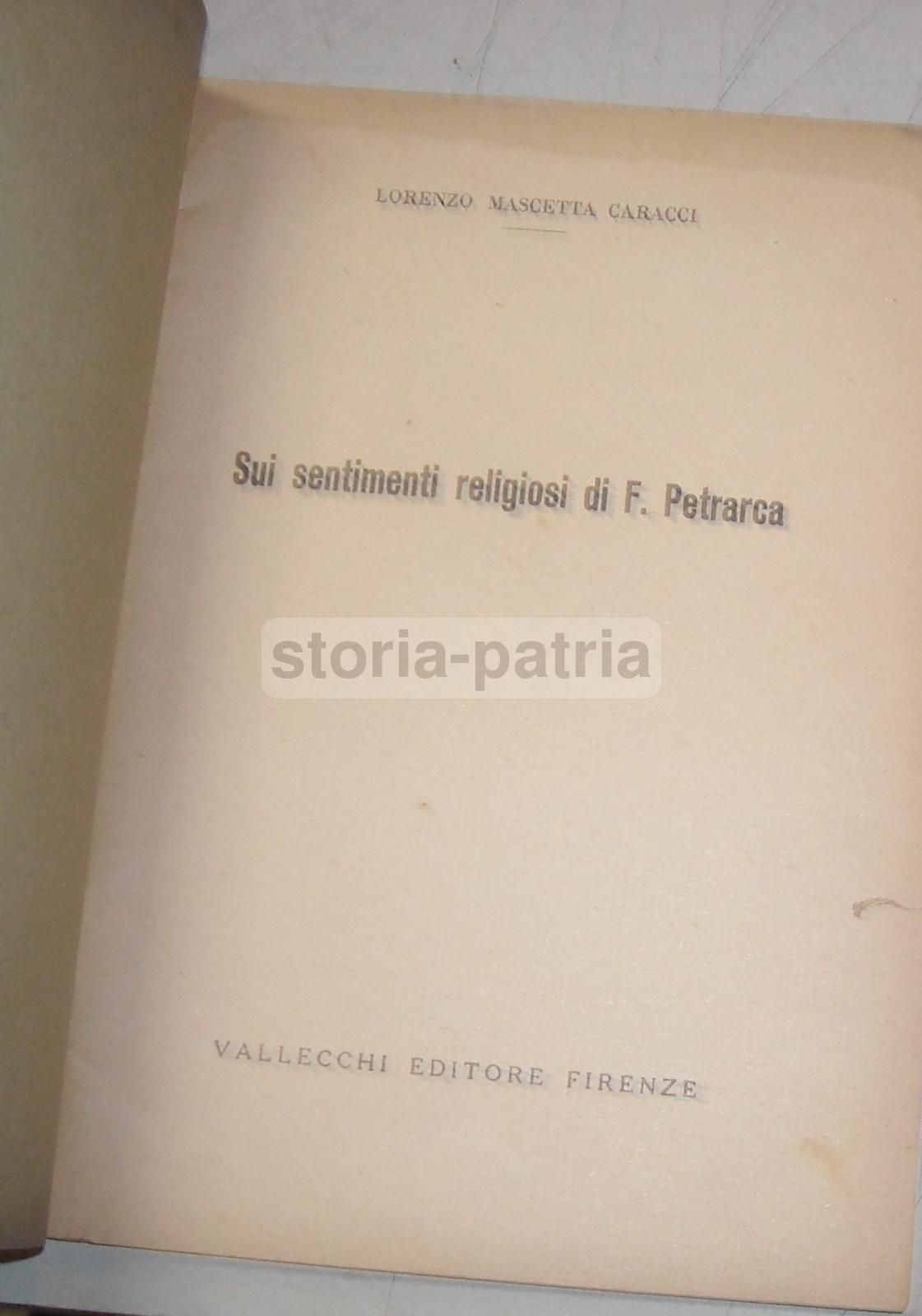Sui Sentimenti Religiosi Di F. Petrarca   Mascetta Caracci (1933)