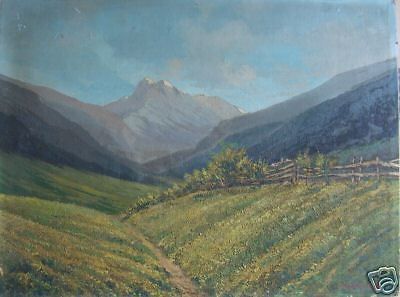 Dipinto Olio Paesaggio Montano Abruzzo Dorcier Anni '40 44x59 Cm