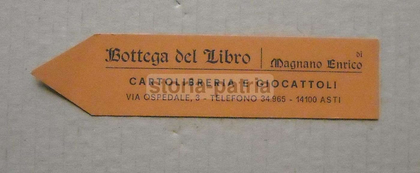 Segnalibro Pubblicitario Magnano Enrico, Asti   Cartolibreria E Giocattoli