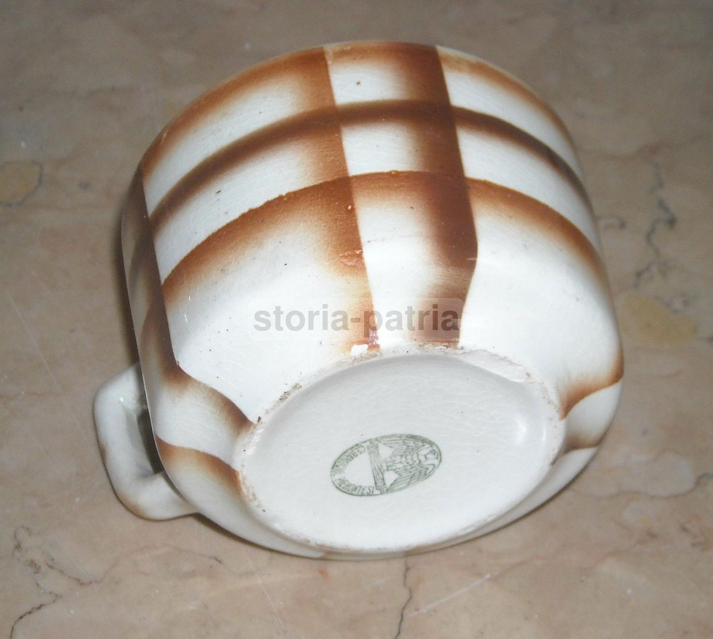 Tazza Ceramiche Piemontesi Futurista Anni '30 Decoro Geometrico