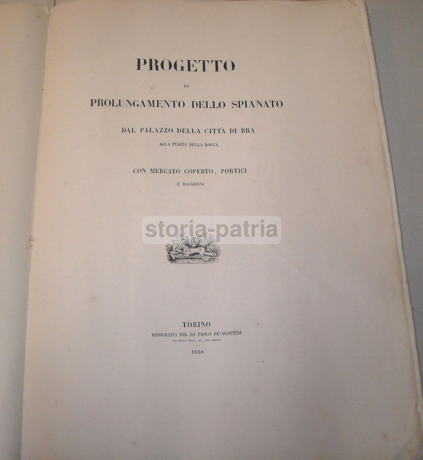 Progetto Di Prolungamento Dello Spianato Di Bra 1858 Carlo Della Veneria Tavole Originali