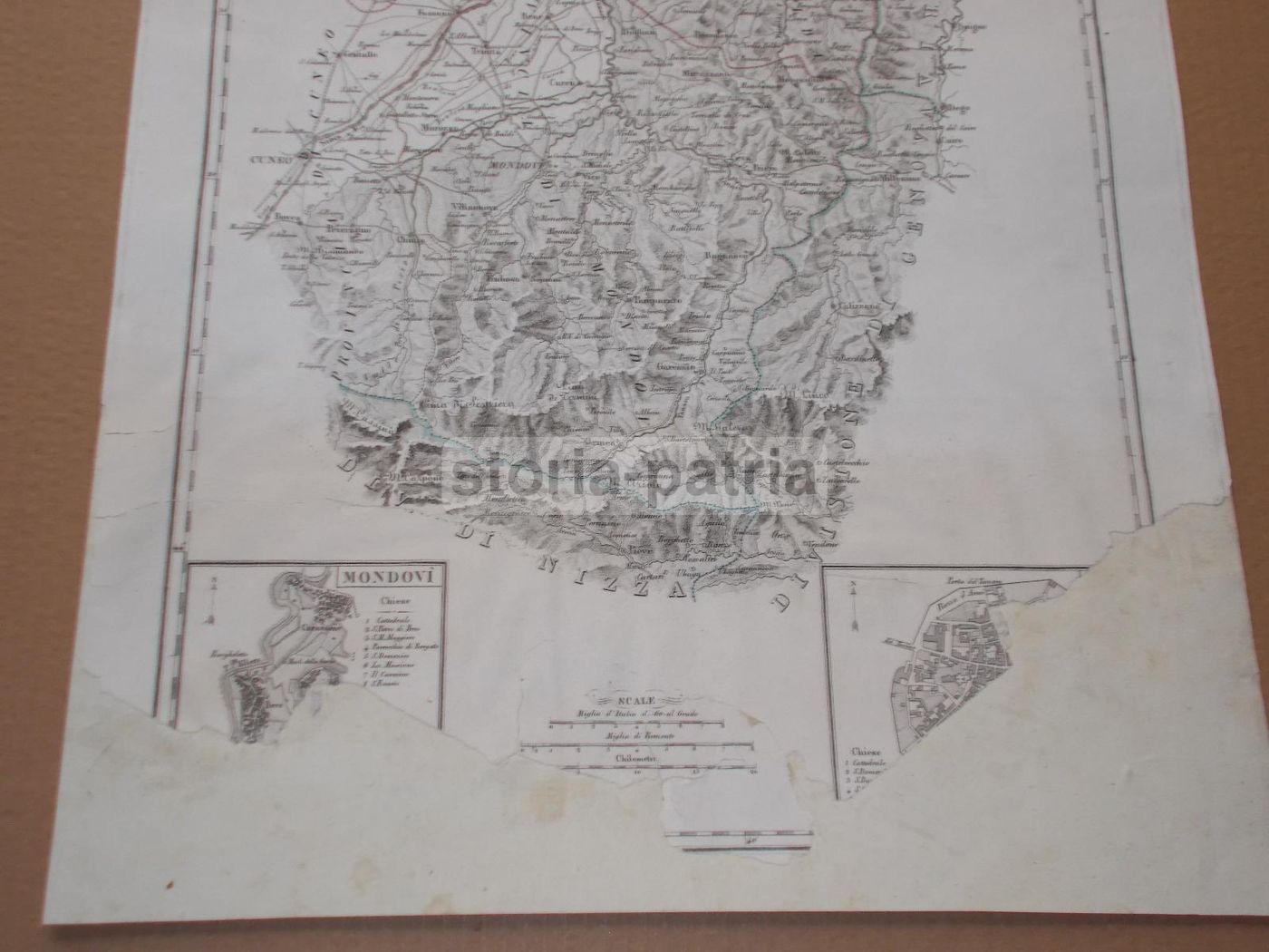 Mappa Antica Della Provincia Di Cuneo, Alba E Mondovì   Metà Del XIX Secolo