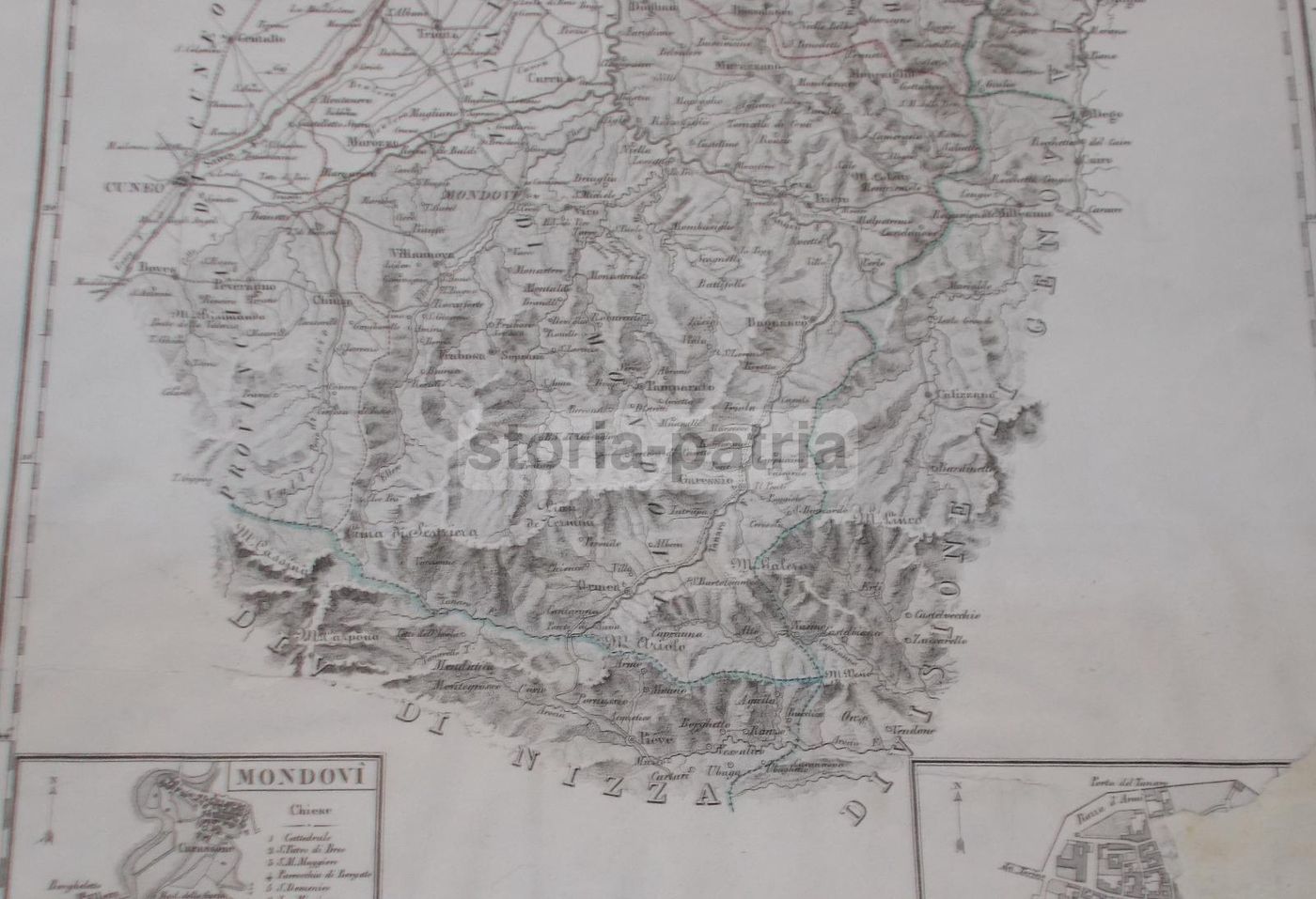 Mappa Antica Della Provincia Di Cuneo, Alba E Mondovì   Metà Del XIX Secolo