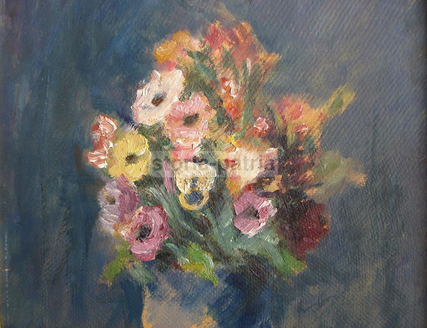 Vaso Con Fiori Di Giuseppe Cerrina | Dipinto Langhe Primo '900