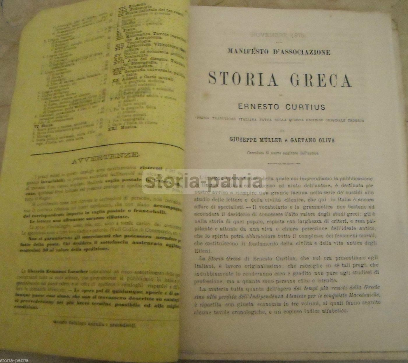 Catalogo Libreria Loescher, Torino 1875: Libri Scolastici E Atlanti