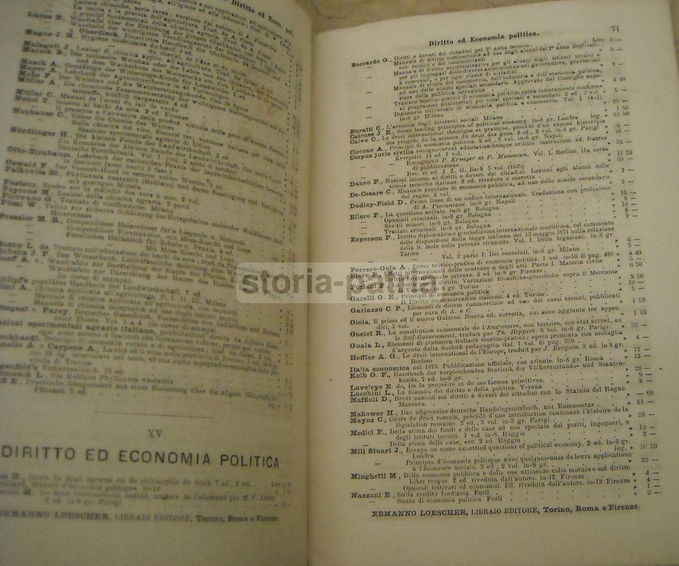 Catalogo Libreria Loescher, Torino 1875: Libri Scolastici E Atlanti