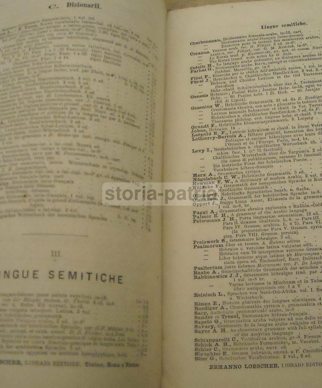Catalogo Libreria Loescher, Torino 1875: Libri Scolastici E Atlanti