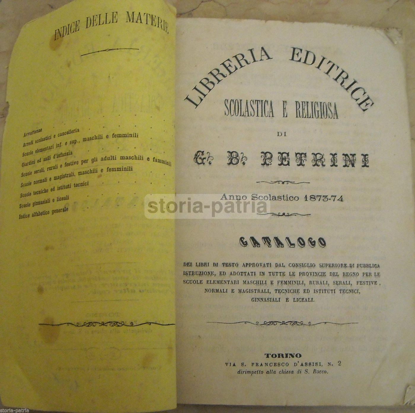 Catalogo Libreria Petrini Torino 1873: Libri Scolastici E Materiale Didattico