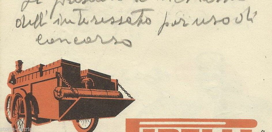 Pubblicità Pirelli Pneumatici Furgoncini M. Duse Epoca Vintage