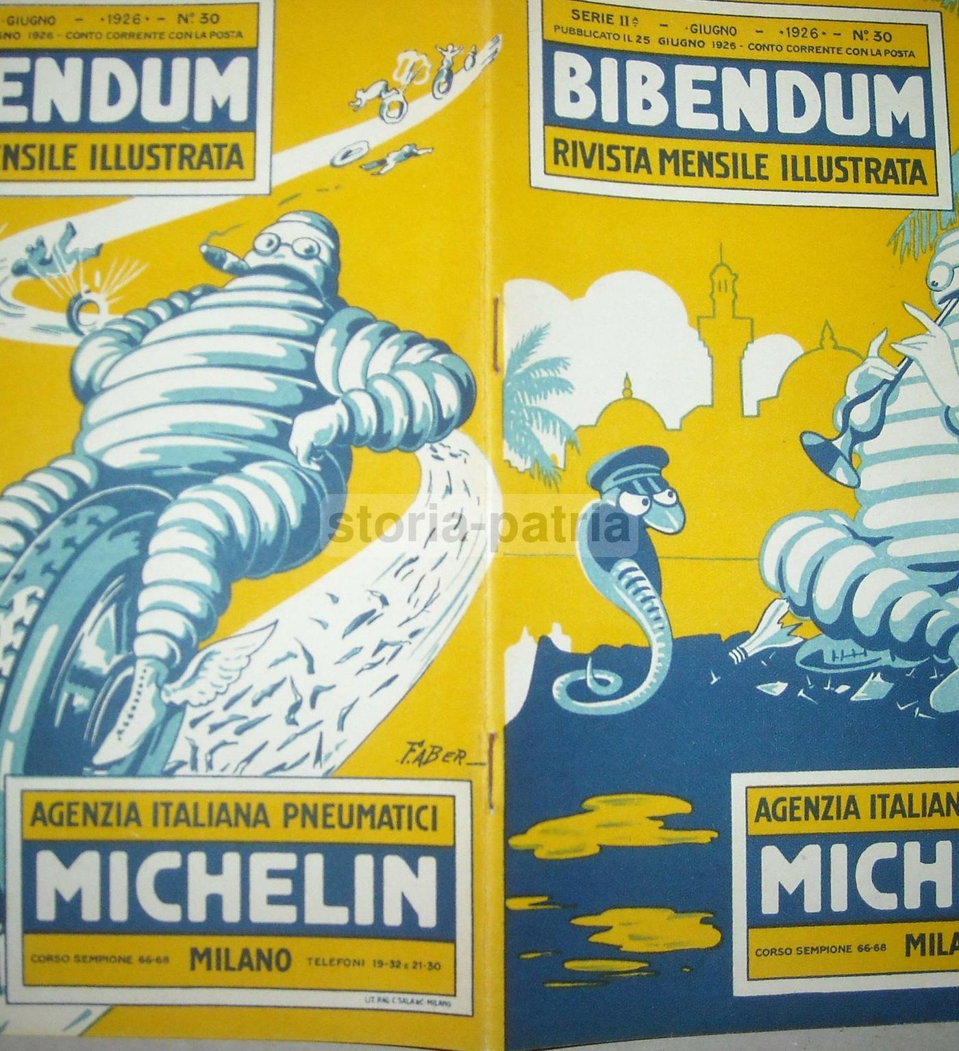 Rivista Bibendum Michelin, Giugno 1926, Pubblicità Pneumatici