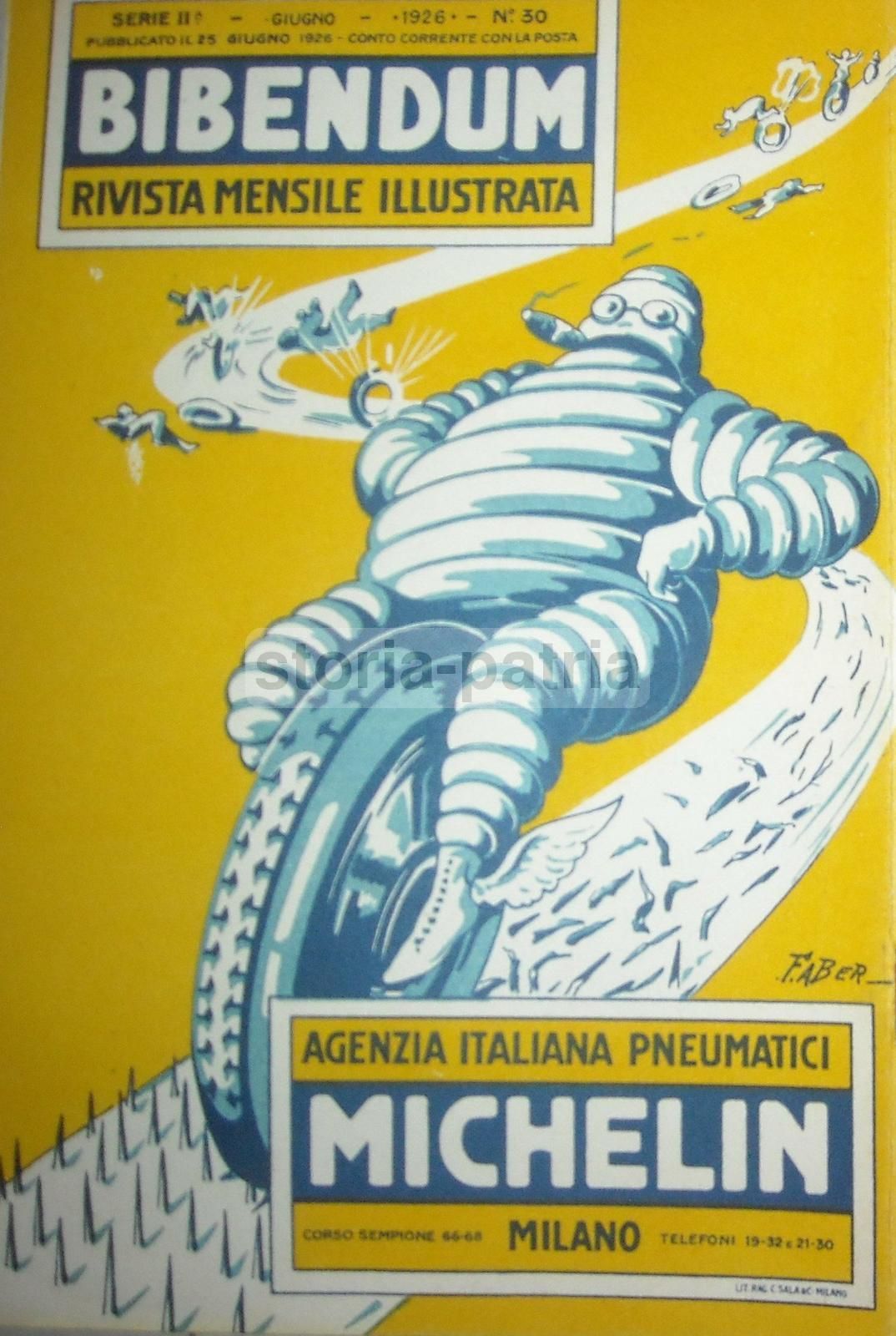 Rivista Bibendum Michelin Giugno 1926 Pubblicità Pneumatici