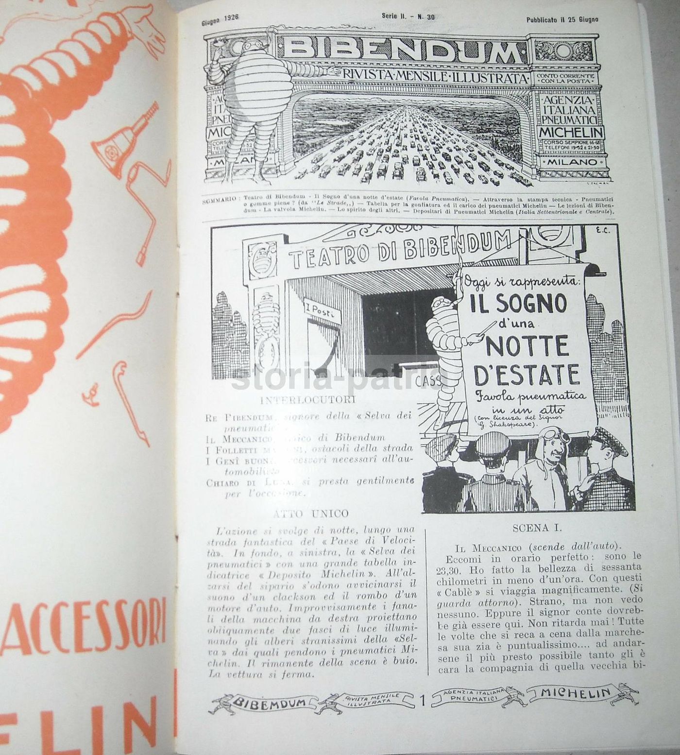 Rivista Bibendum Michelin, Giugno 1926, Pubblicità Pneumatici