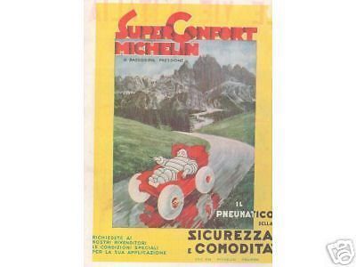 Stampa Pubblicitaria Michelin Bibendum Super Confort Anni '30