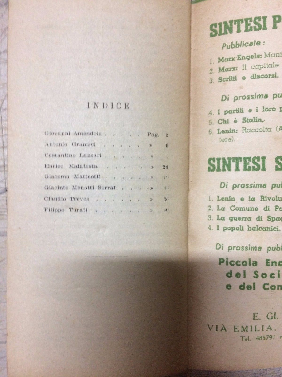 Scritti E Discorsi Politici: Turati, Gramsci, Matteotti, Malatesta
