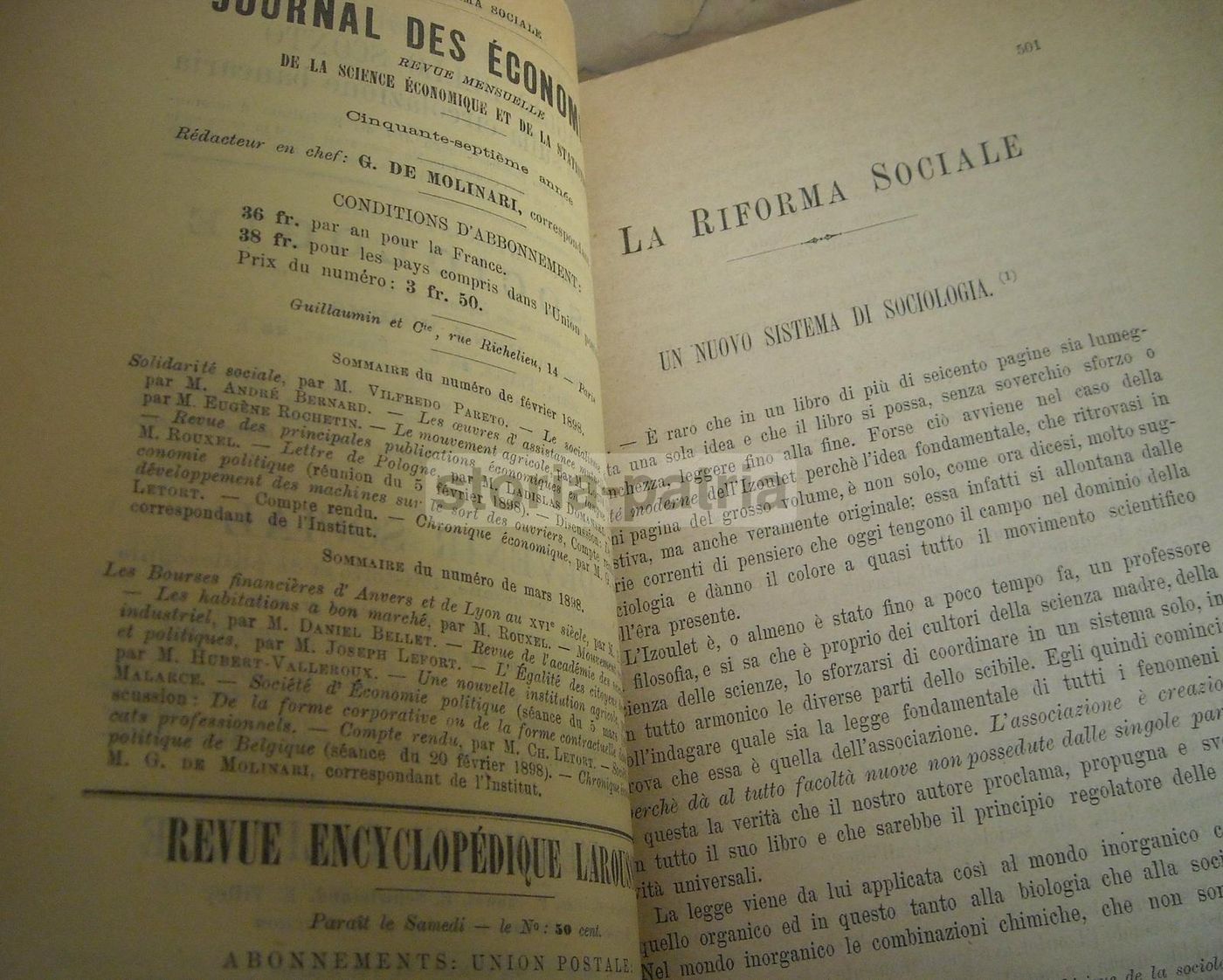 La Riforma Sociale 1898 Nitti Questione Meridionale Sociologia