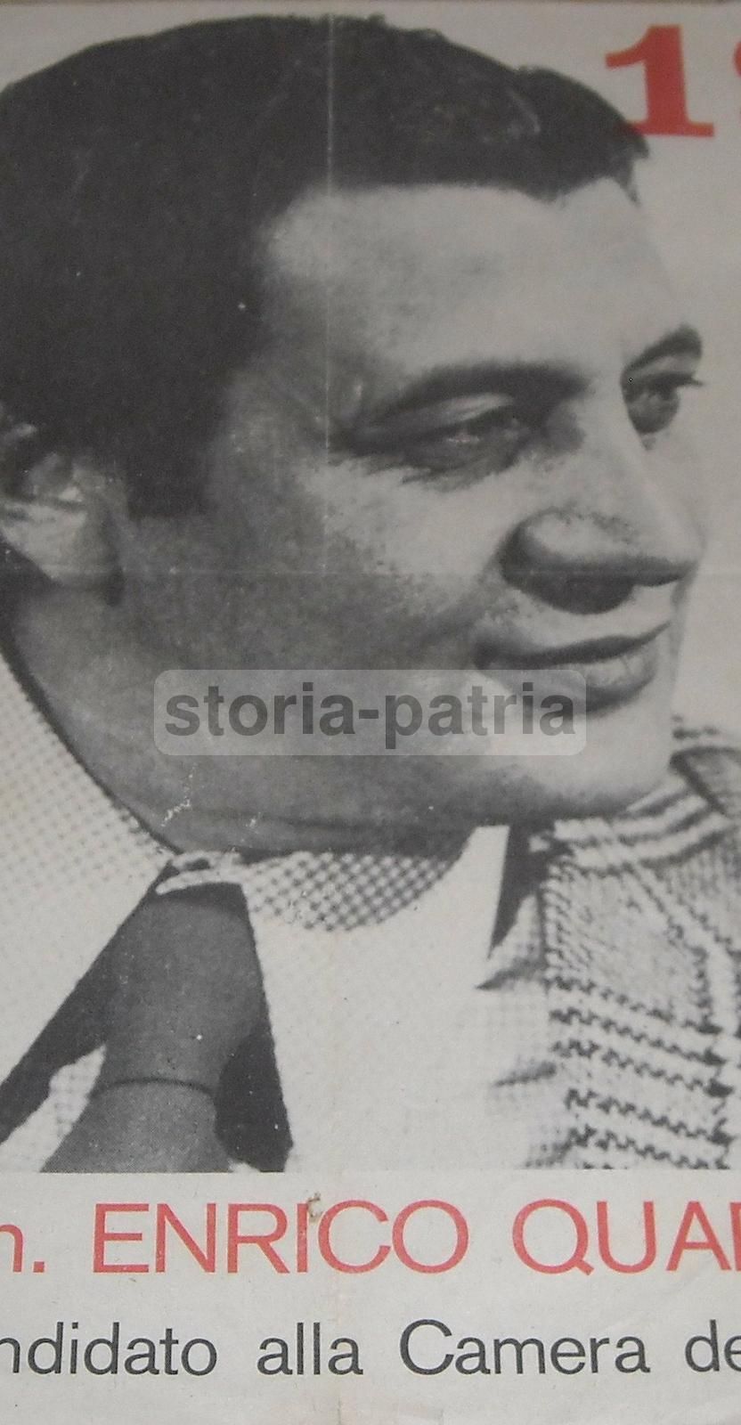 Volantino Elettorale Enrico Quaranta, PSI Partito Socialista Italiano