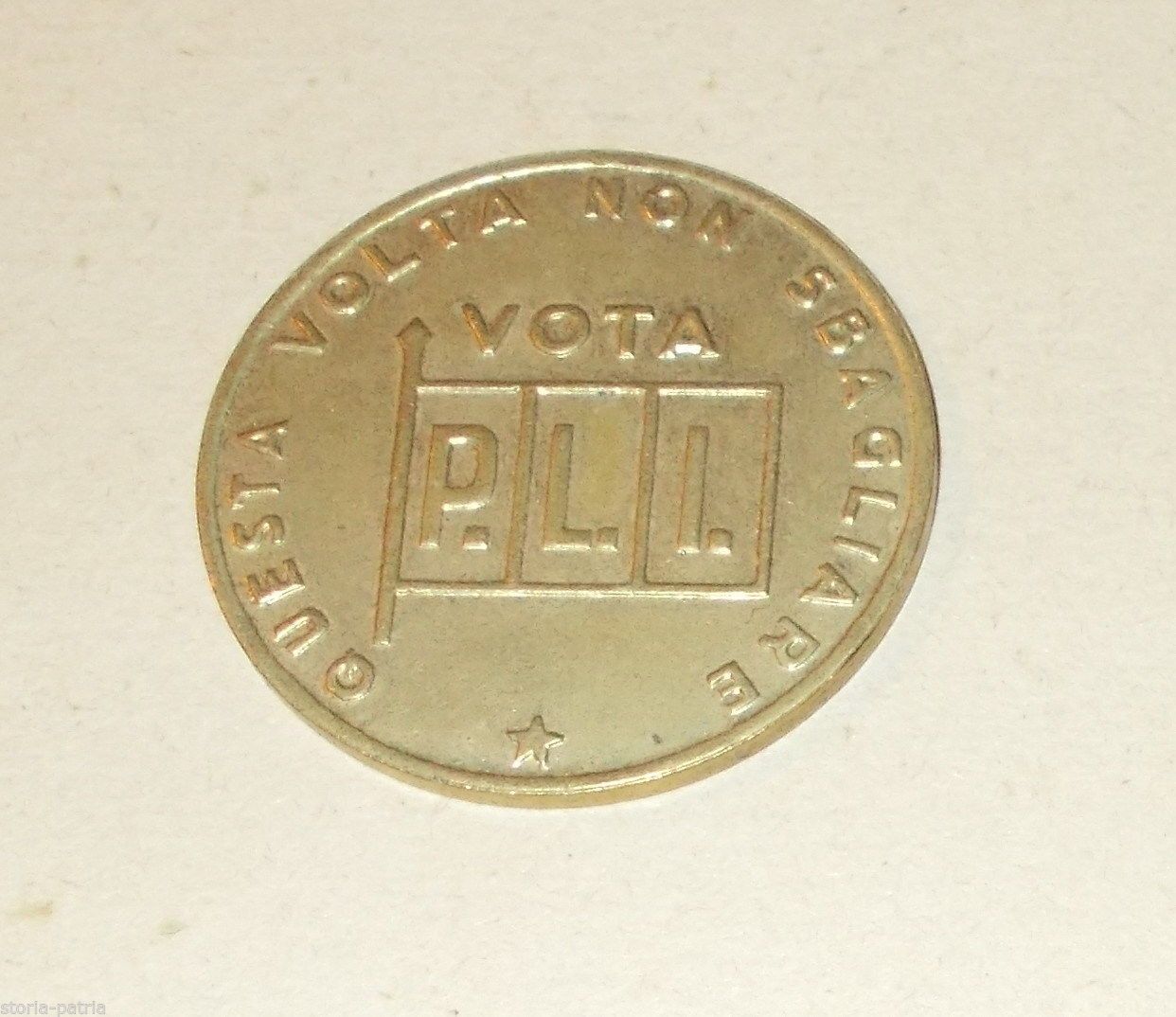Gettone Elettorale P.L.I. Malagodi Giomo Longoni Anni '70