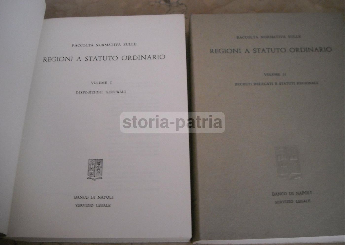 Raccolta Normativa Sulle Regioni A Statuto Ordinario   Banco Di Napoli 1972