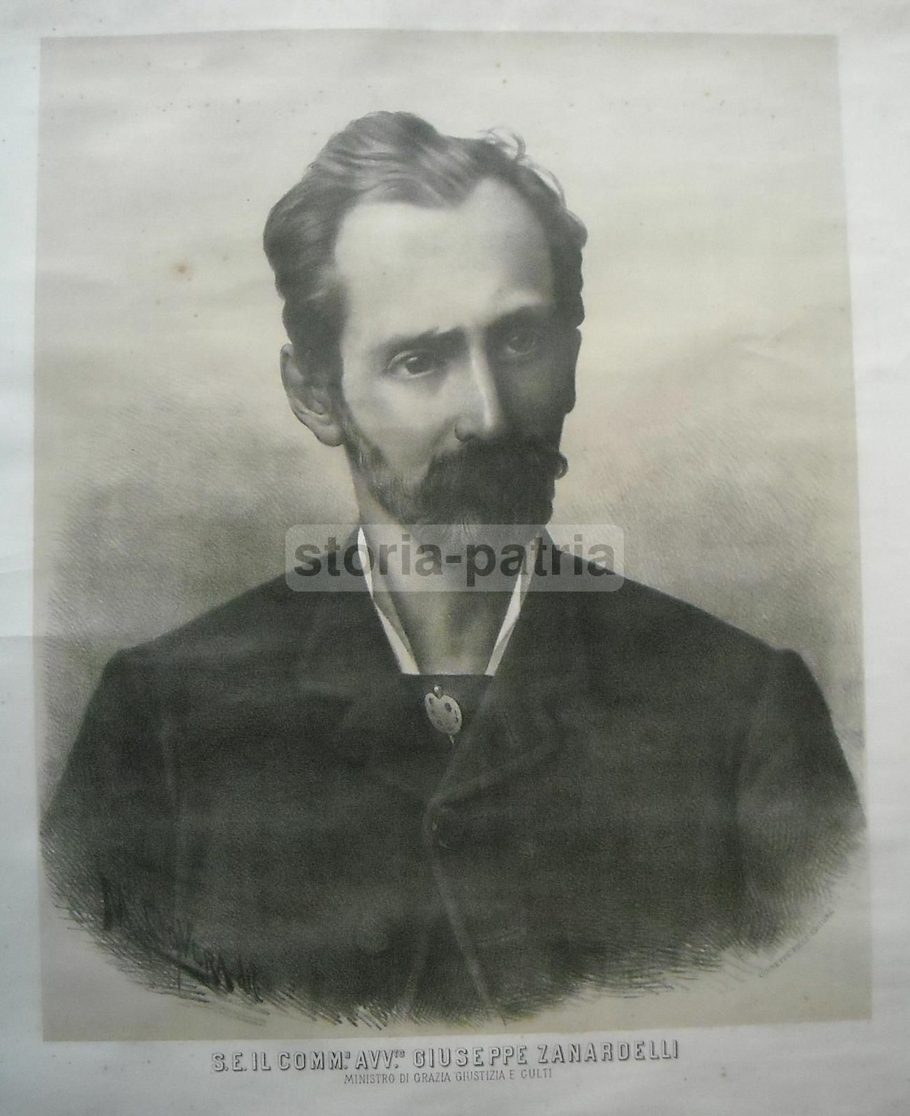 Manifesto Antico Giuseppe Zanardelli Ministro Grazia Giustizia Brescia