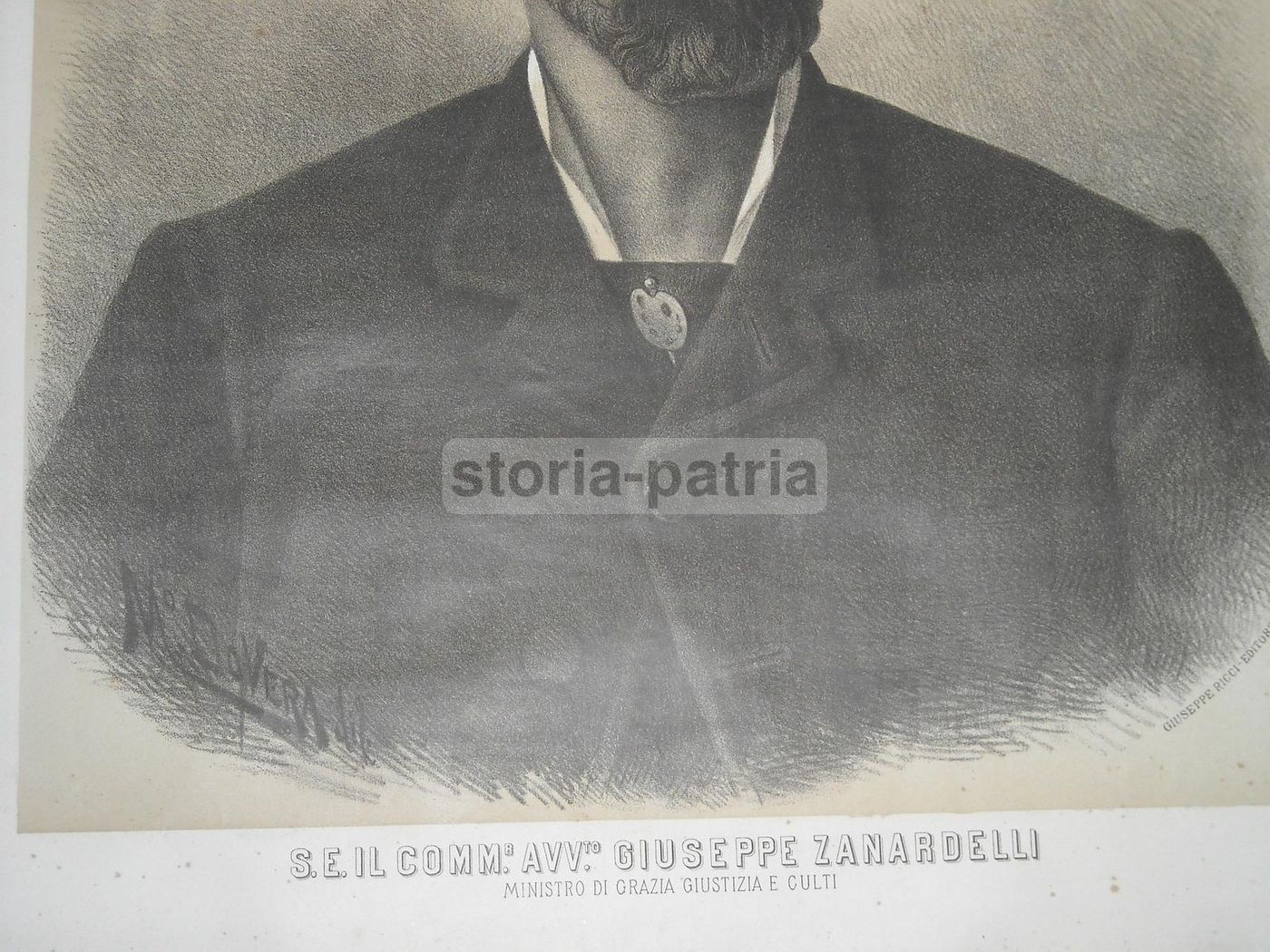 Manifesto Antico Giuseppe Zanardelli Ministro Grazia Giustizia Brescia