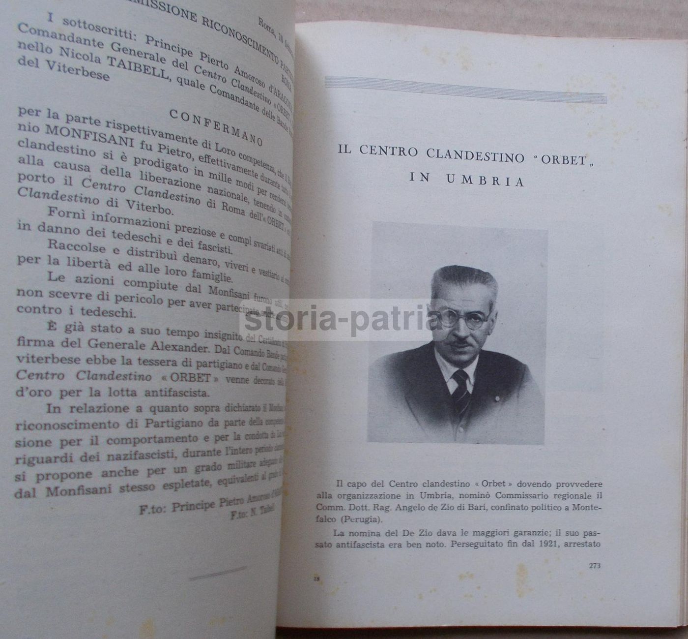 Centro Clandestino Orbet: Partigiani Antifascisti, Palmieri 1949