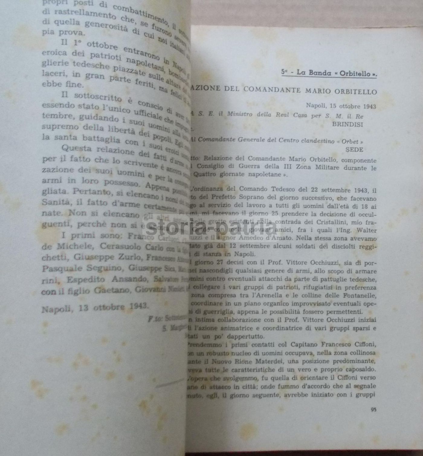 Centro Clandestino Orbet: Partigiani Antifascisti, Palmieri 1949