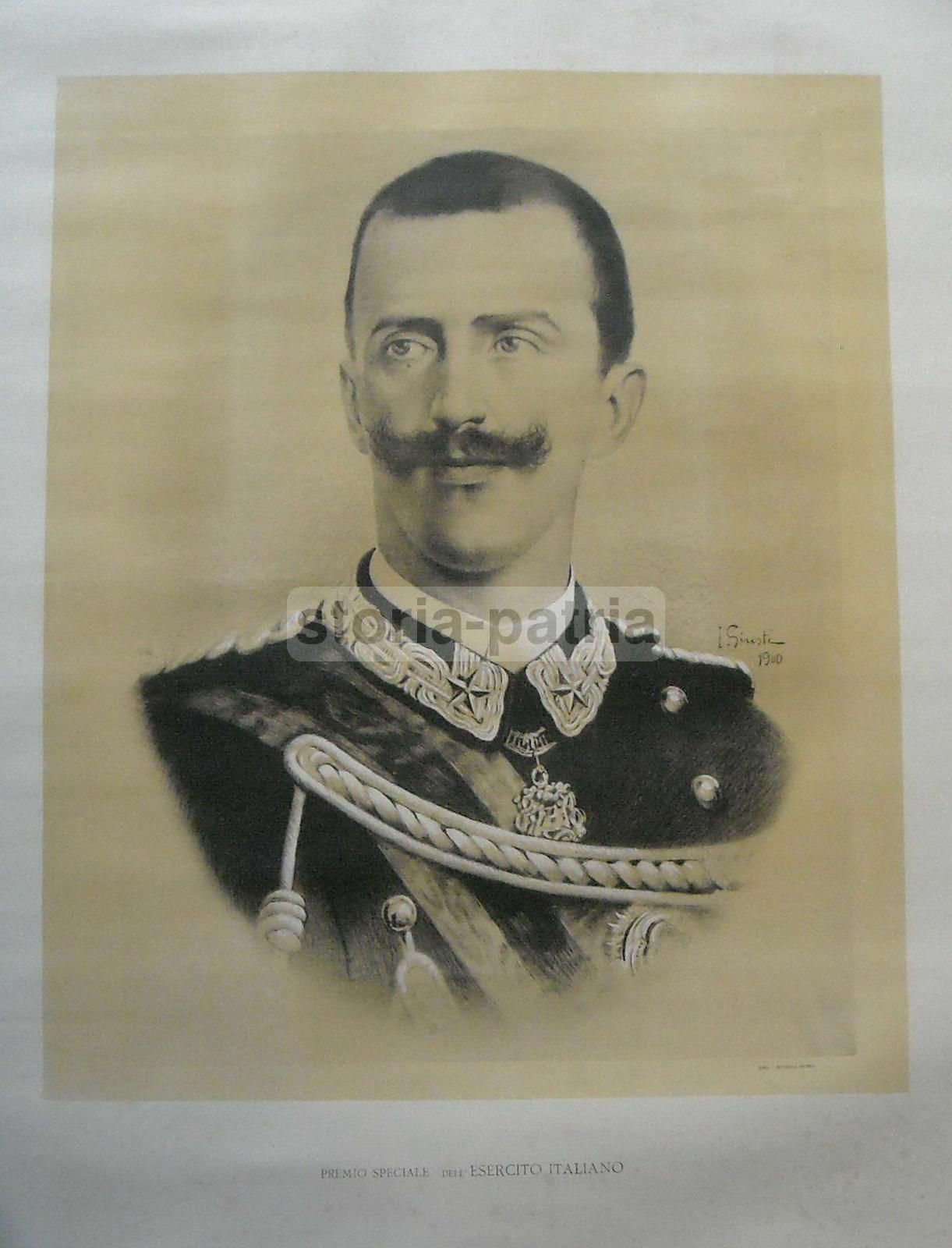 Manifesto Ritratto Savoia Giusti Fototipia Danesi Roma 1900