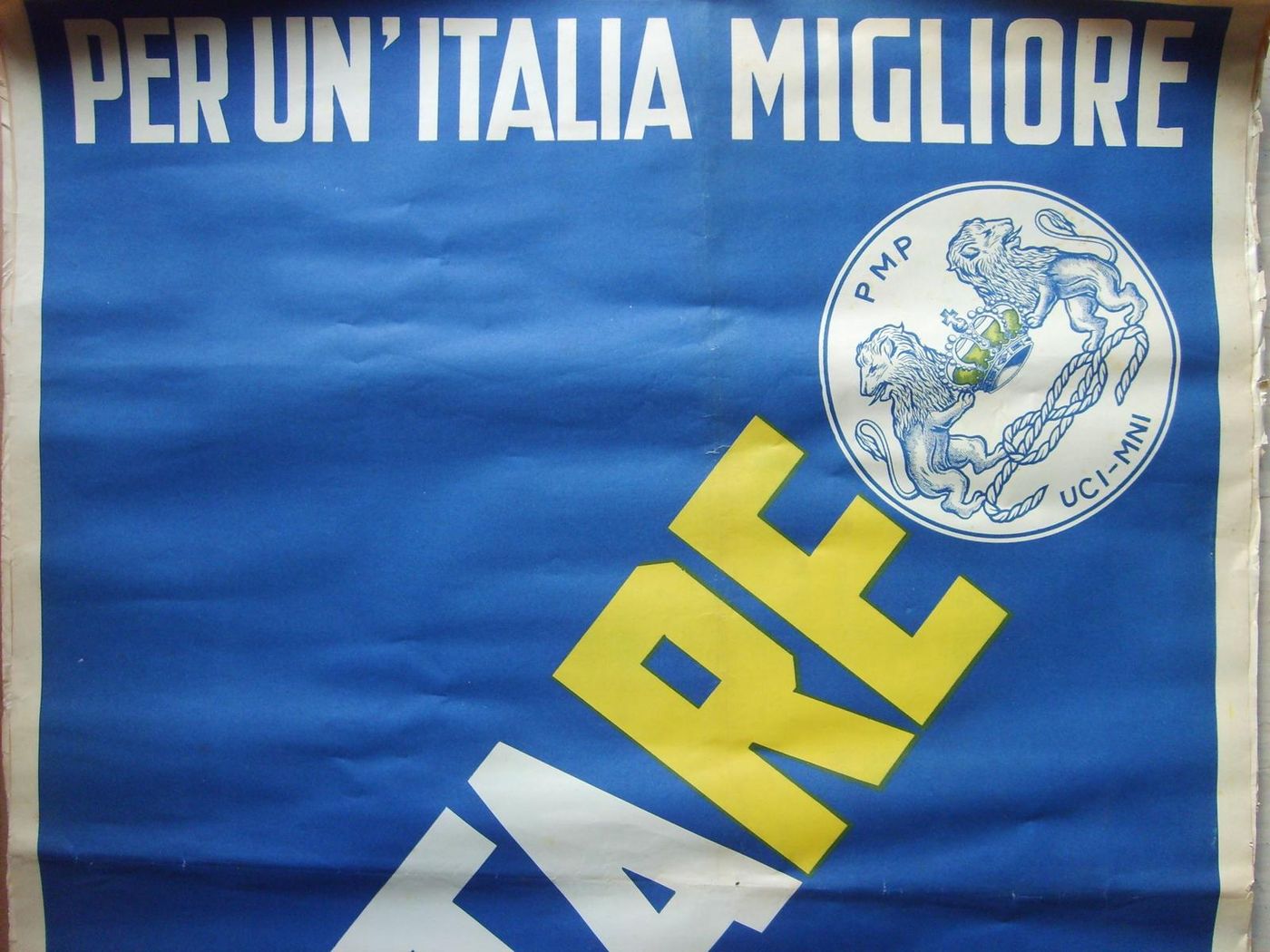 Manifesto Politico Partito Monarchico Popolare UCI MNI d'Epoca