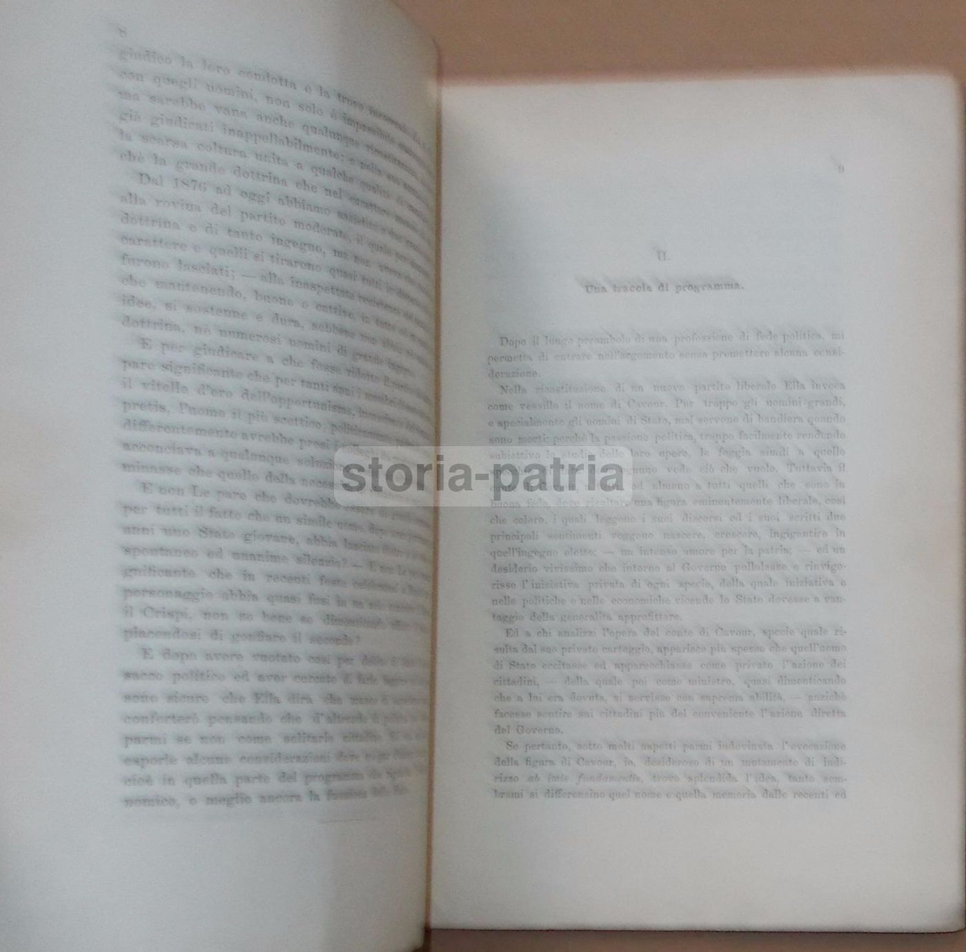 De Johannis, Programma Del Nuovo Partito Liberale Cavour, Bocca, 1889