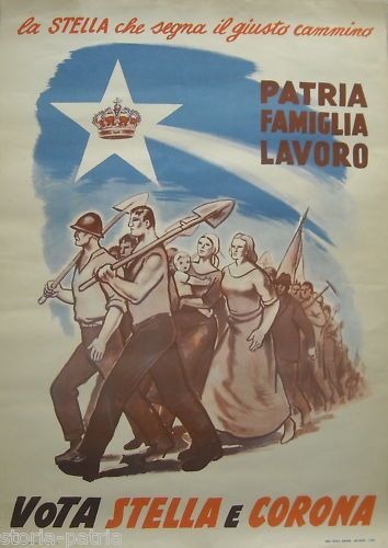 Manifesto Monarchico Stella E Corona Savoia 1953 Propaganda Politica