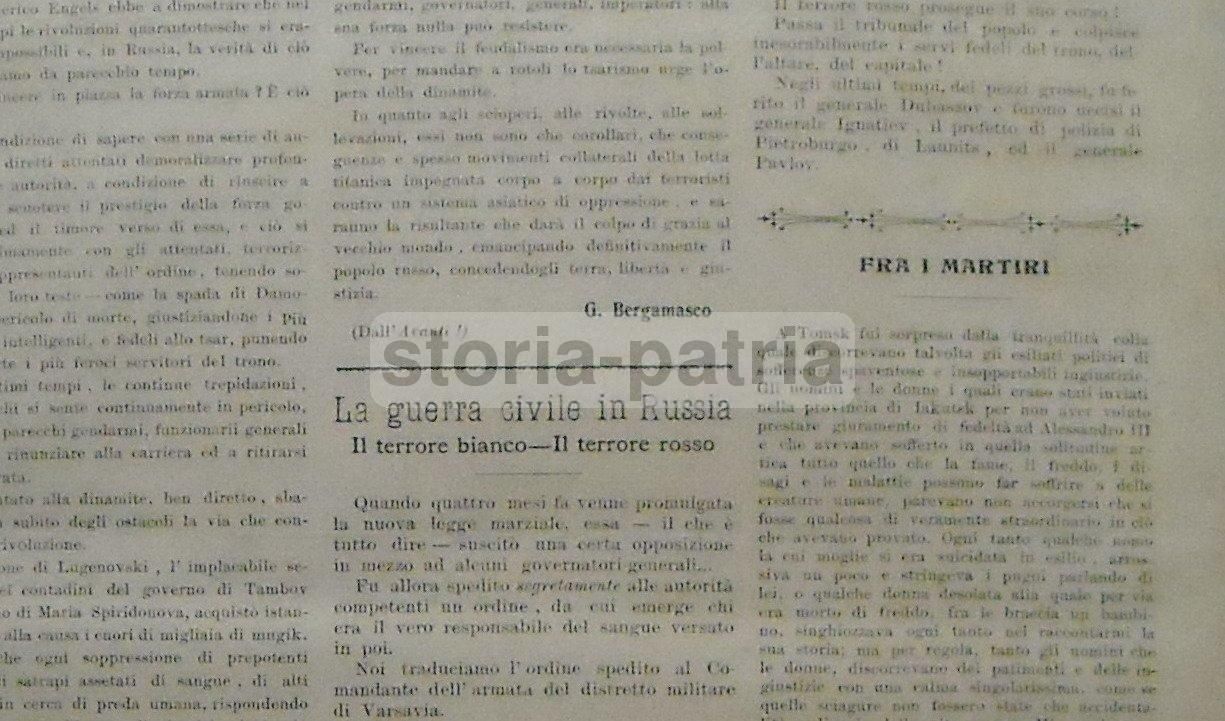 Terra E Libertà 1907 Rivoluzione Russa Napoli Numero Unico Raro