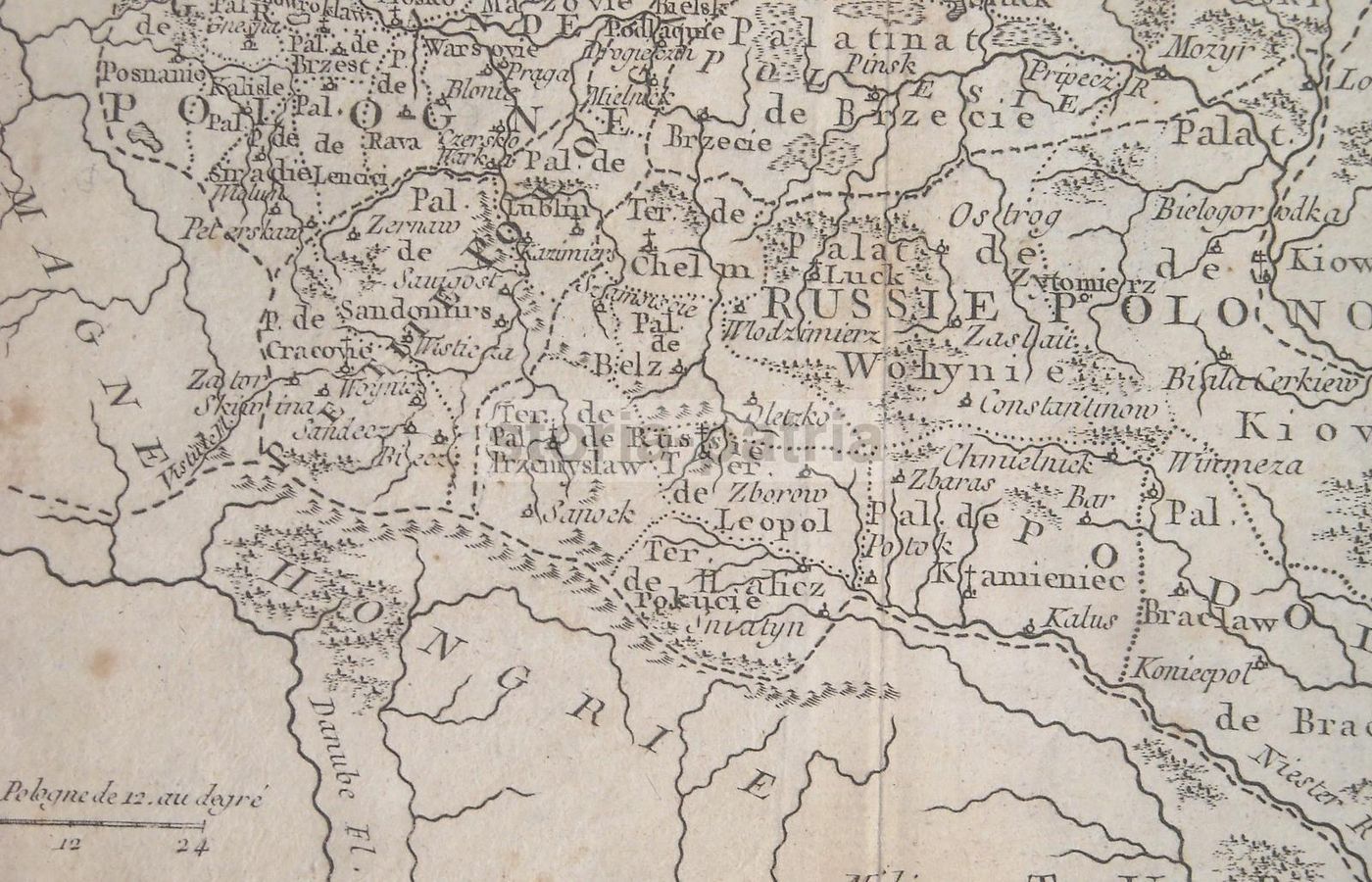 Mappa Antica Della Polonia, Lituania, Russia E Baltico (XVIII Secolo)