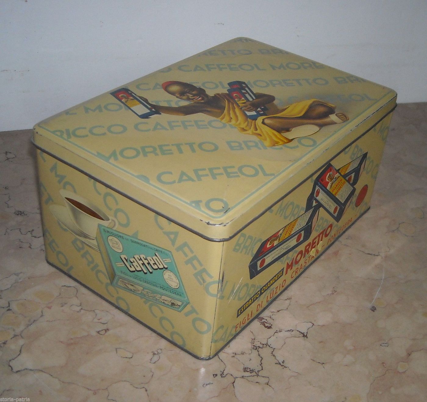 Scatola In Latta Moretto Crastan Pontedera, Pubblicitaria d'Epoca