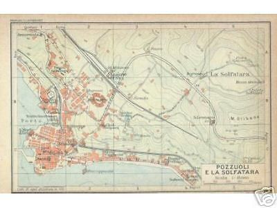 Mappa Antica Pozzuoli, Solfatara E Casamicciola, Campania TCI, 1920