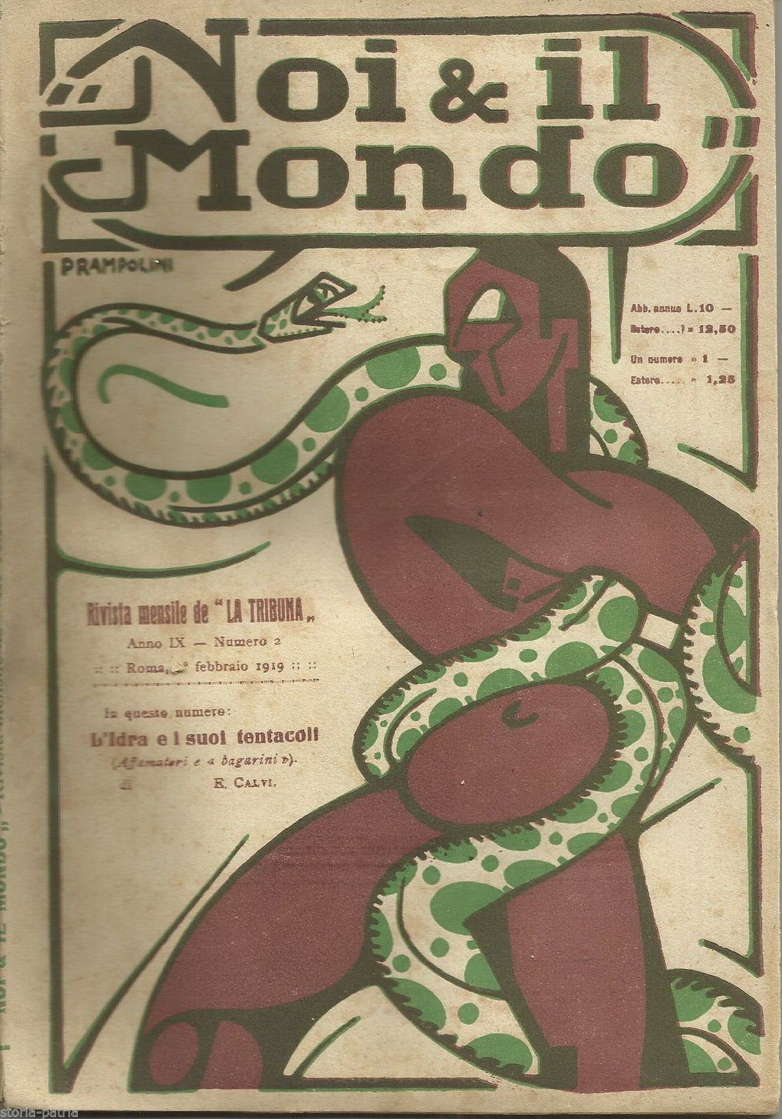 Prampolini 1919 Copertina Noi E Il Mondo Pubblicità Yost