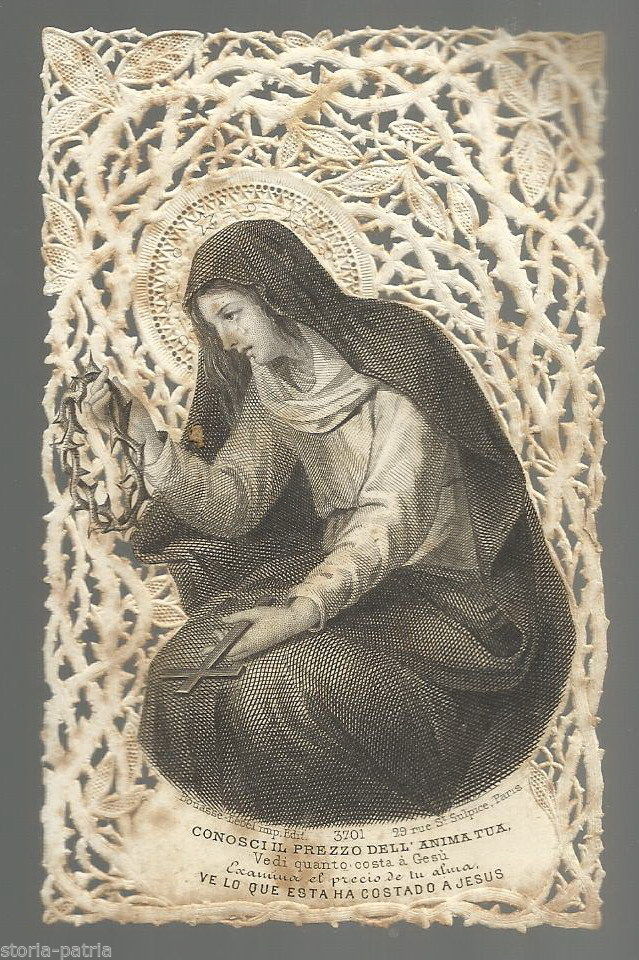 Santino Merlettato Antico Della Madonna Addolorata, Bouasse Lebel