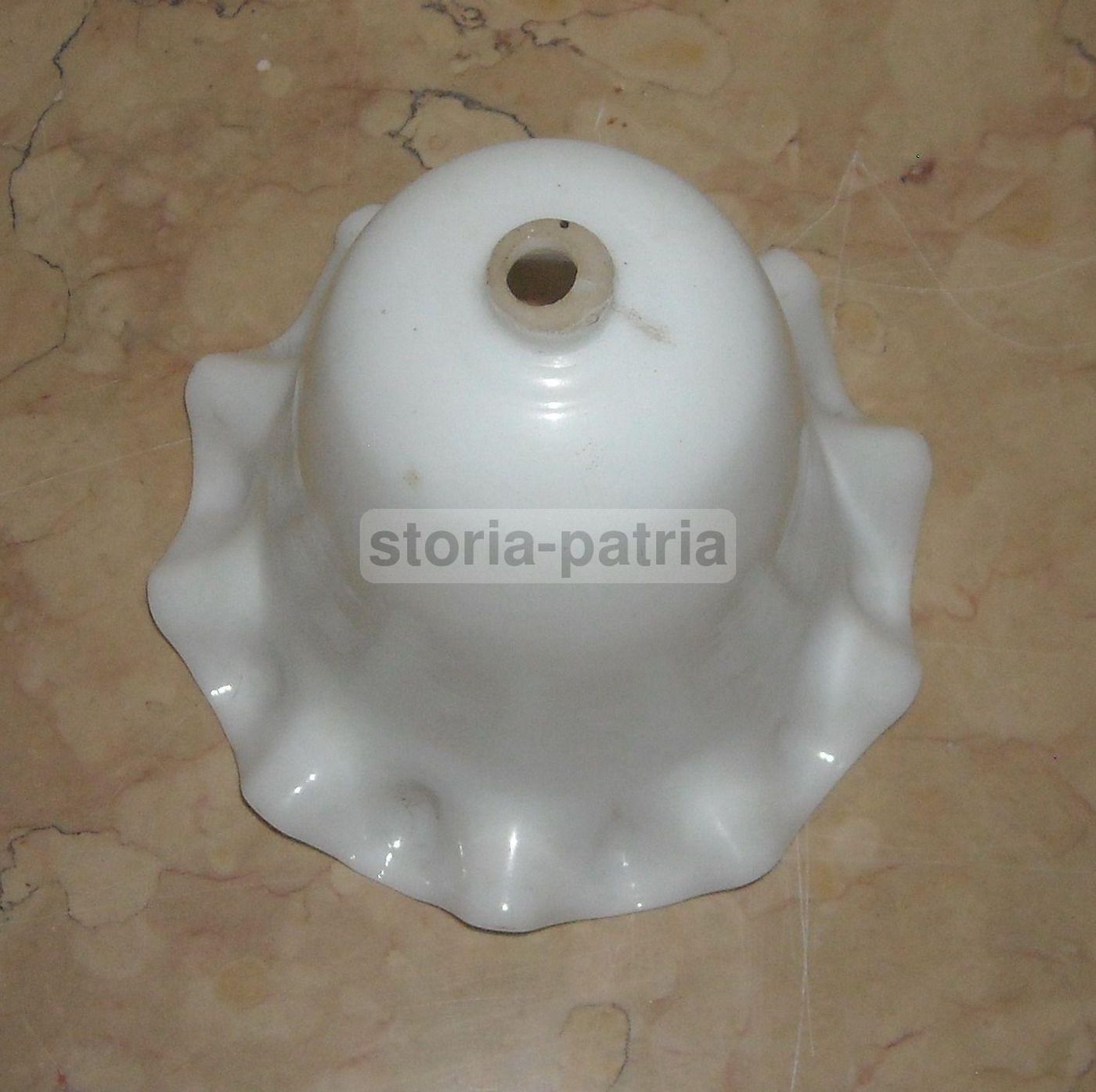 Coppa Lampada In Vetro Opalino Bianco, Stile Liberty, Anni '20