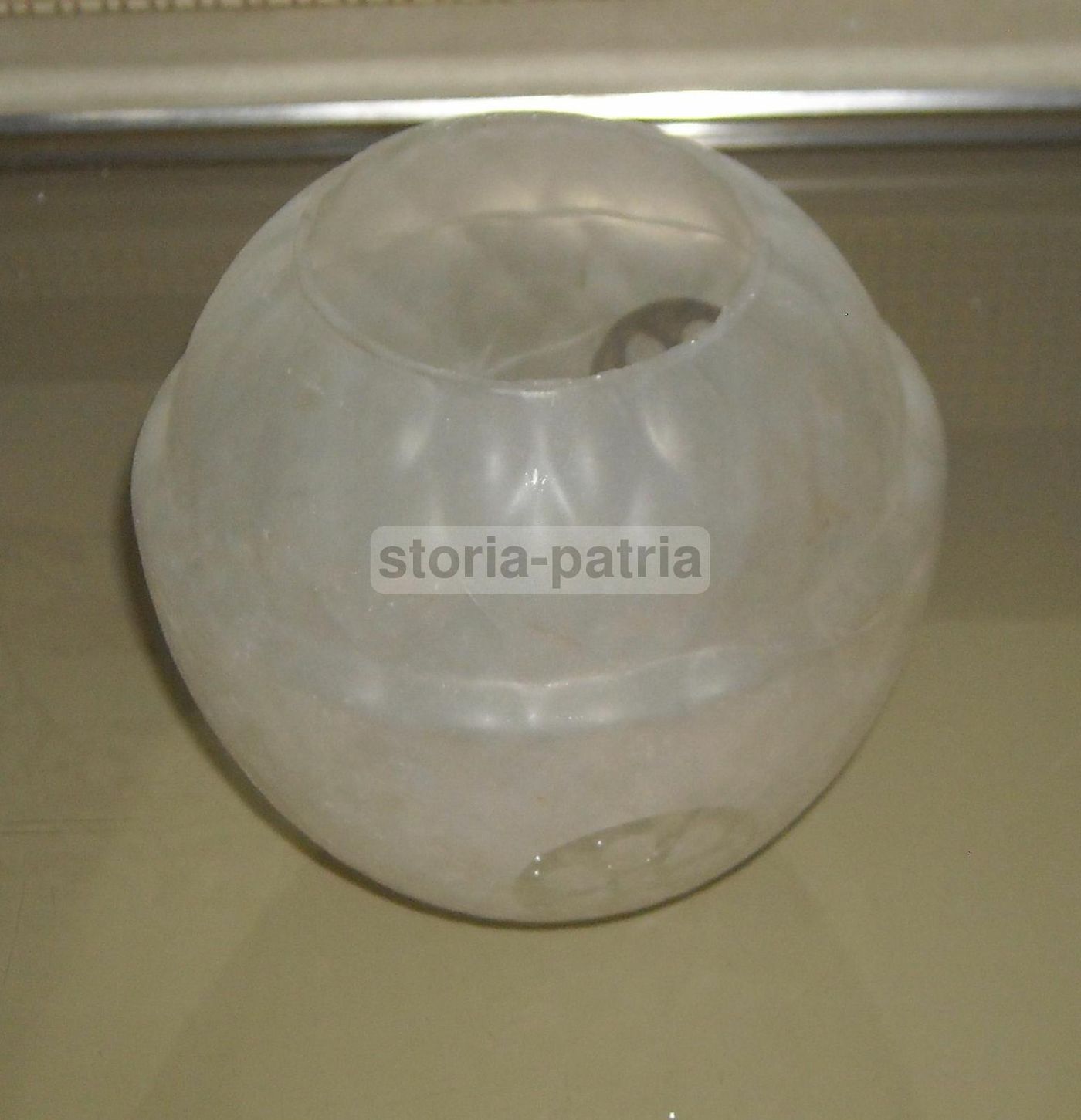 Coppa Per Lampada In Vetro Decorato Anni '30 '50 Stile Floreale