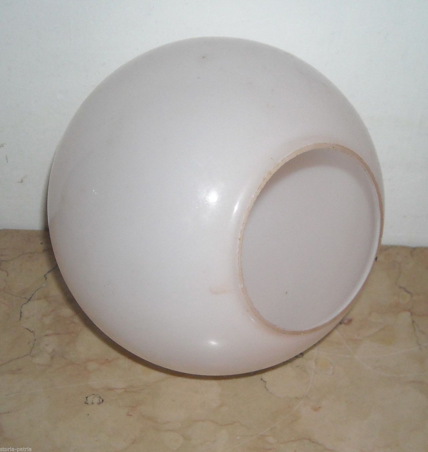 Coppa Lampada In Vetro Opalescente, Anni '30 '60, Globulare, Cm 14,5