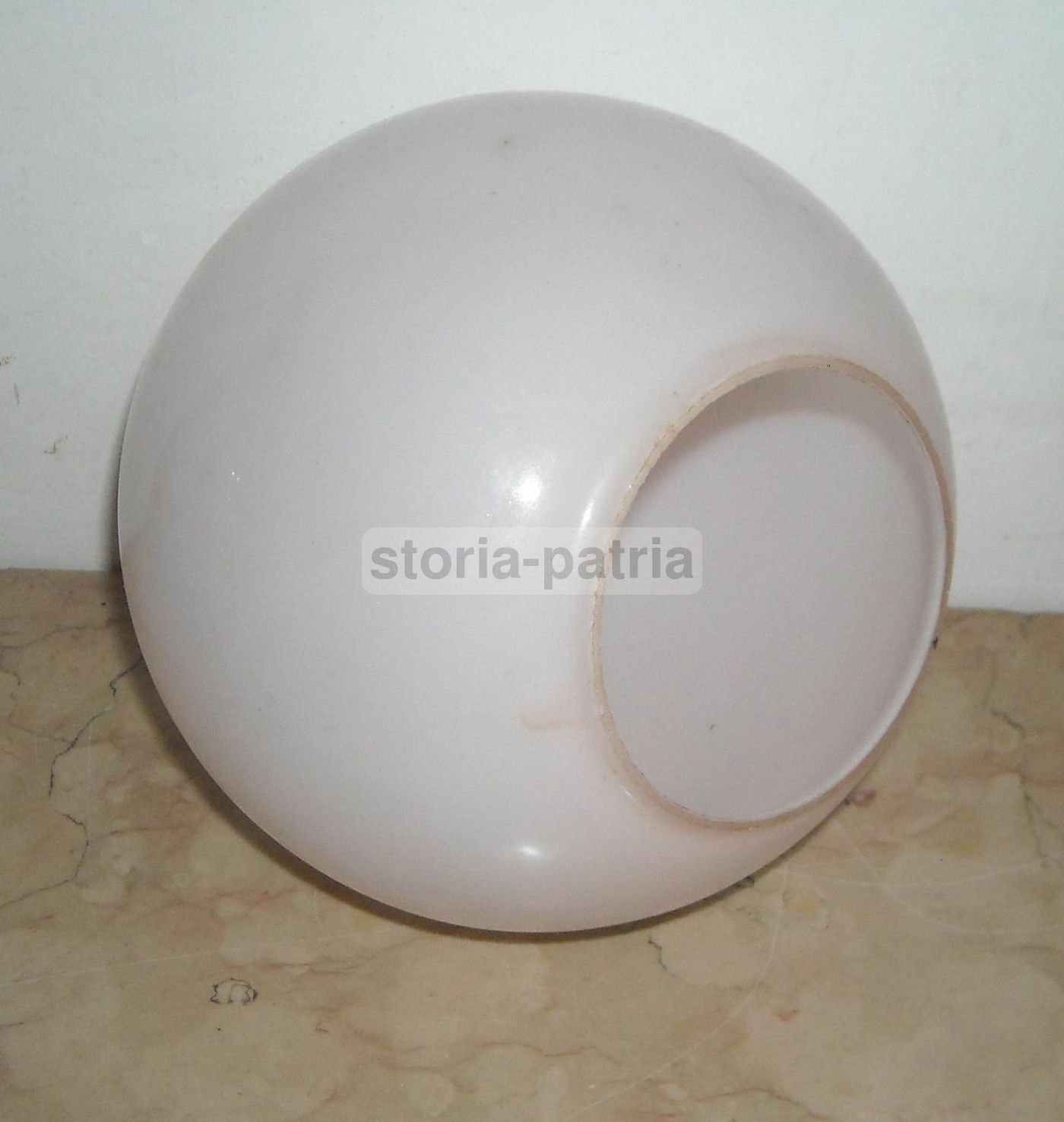 Coppa Lampada In Vetro Opalescente, Anni '30 '60, Globulare, Cm 14,5