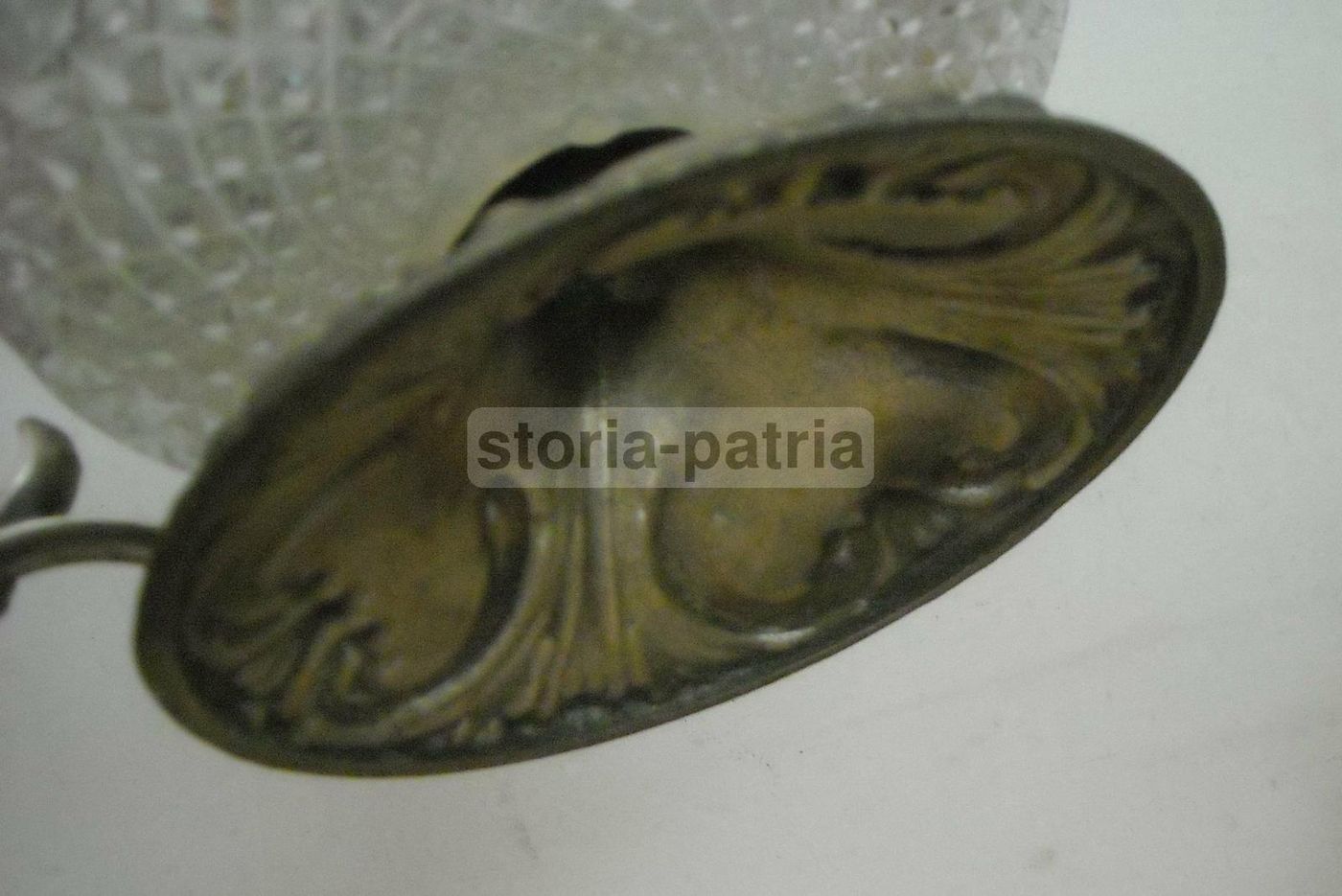Bugia Portacandela In Vetro E Metallo Argentato Anni '30 '50