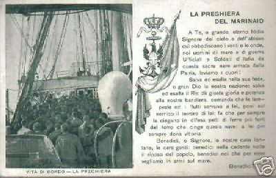 Preghiera Del Marinaio: Cartolina d'Epoca Vita Di Bordo, Primo '900